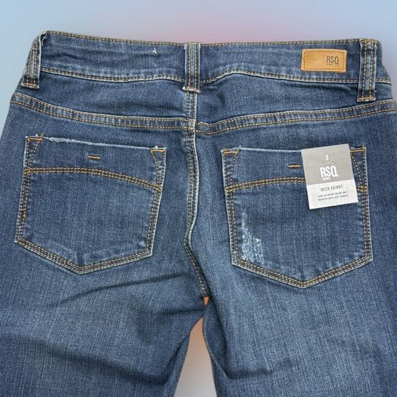 RSQ Women's 3 (juniors) IBIZA SKINNY Blue Jeans - Picture 3 of 5
